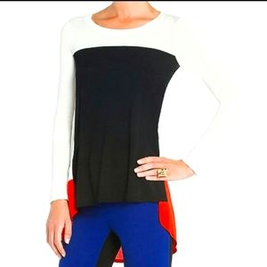 BCBG Lane High Low Colorblock top